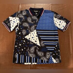 Stacy Adams Polo Shirt - Paisley Design - Size XXL (Fit XL)